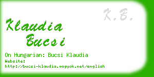 klaudia bucsi business card